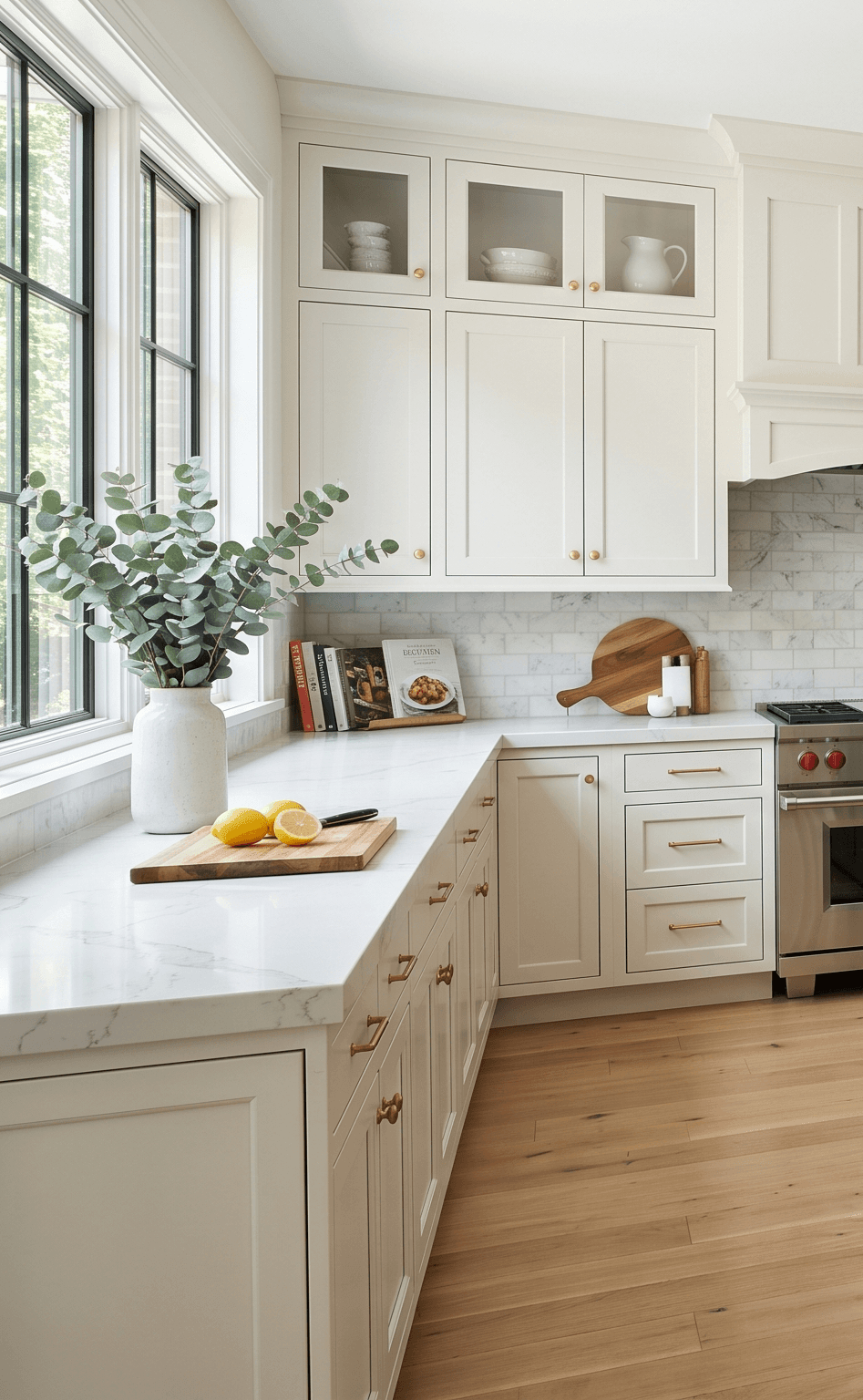 shaker cabinets with quartz countertops